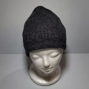 Eddie Bauer 100% lambswool dark grey beanie hat